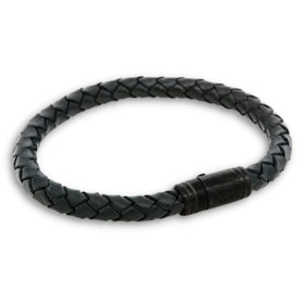LIAM | Leather bracelet | Black / Black