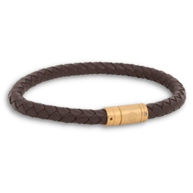 LIAM | Leather bracelet | Brown / Gold