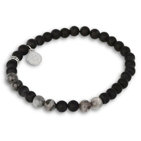 BRUNO | Beads bracelet | Gray / Black