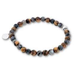 BRUCE | Beads bracelet | Brown / Gray
