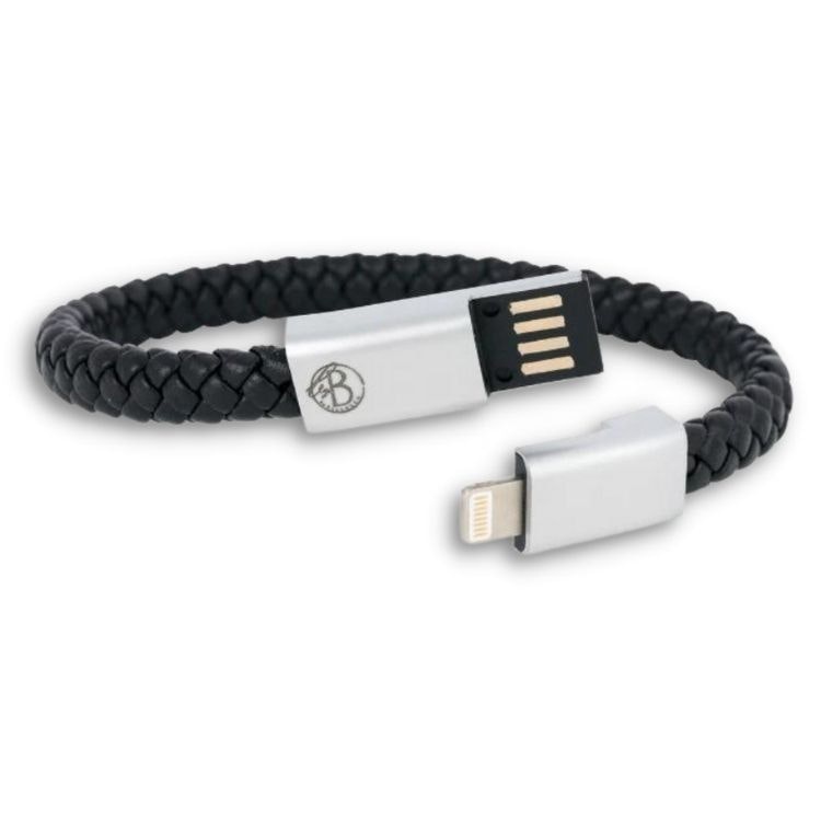 USB Charger Bracelet  Premium  Silver  Apple Lightening  USBC  Connector  The Tangerine Tree