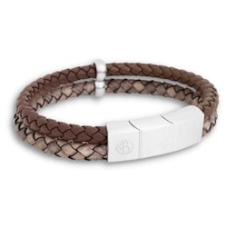 LEITH | Leather bracelet | Brown / Gray