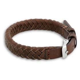 Leather bracelet, clasp, brown