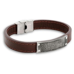 Leather bracelet, pattern, brown
