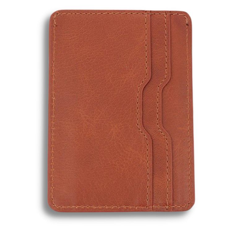 Thin card holder | Leather | Cognac color