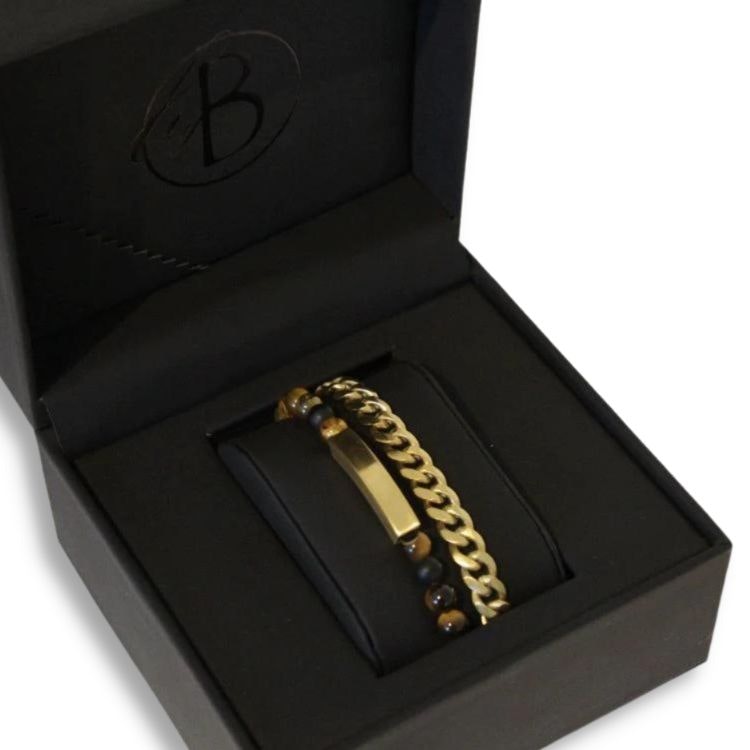 En svart presentbox för armband.