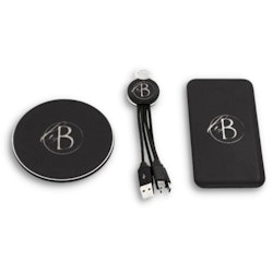 Android/iPhone | Qi Charger + Powerbank Set | Black