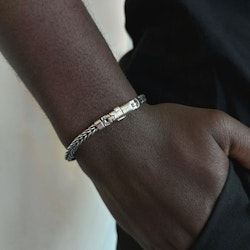 Silver Bracelet | Oxidized foxtail link