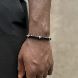 Silver/Bead Bracelet | Onyx