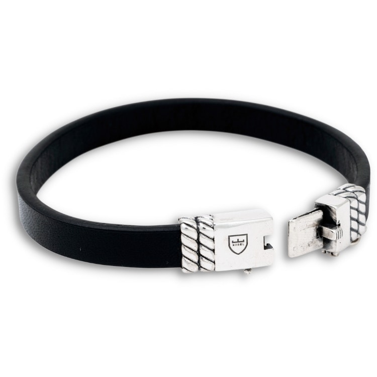 Silver/Leather Bracelet | Smooth