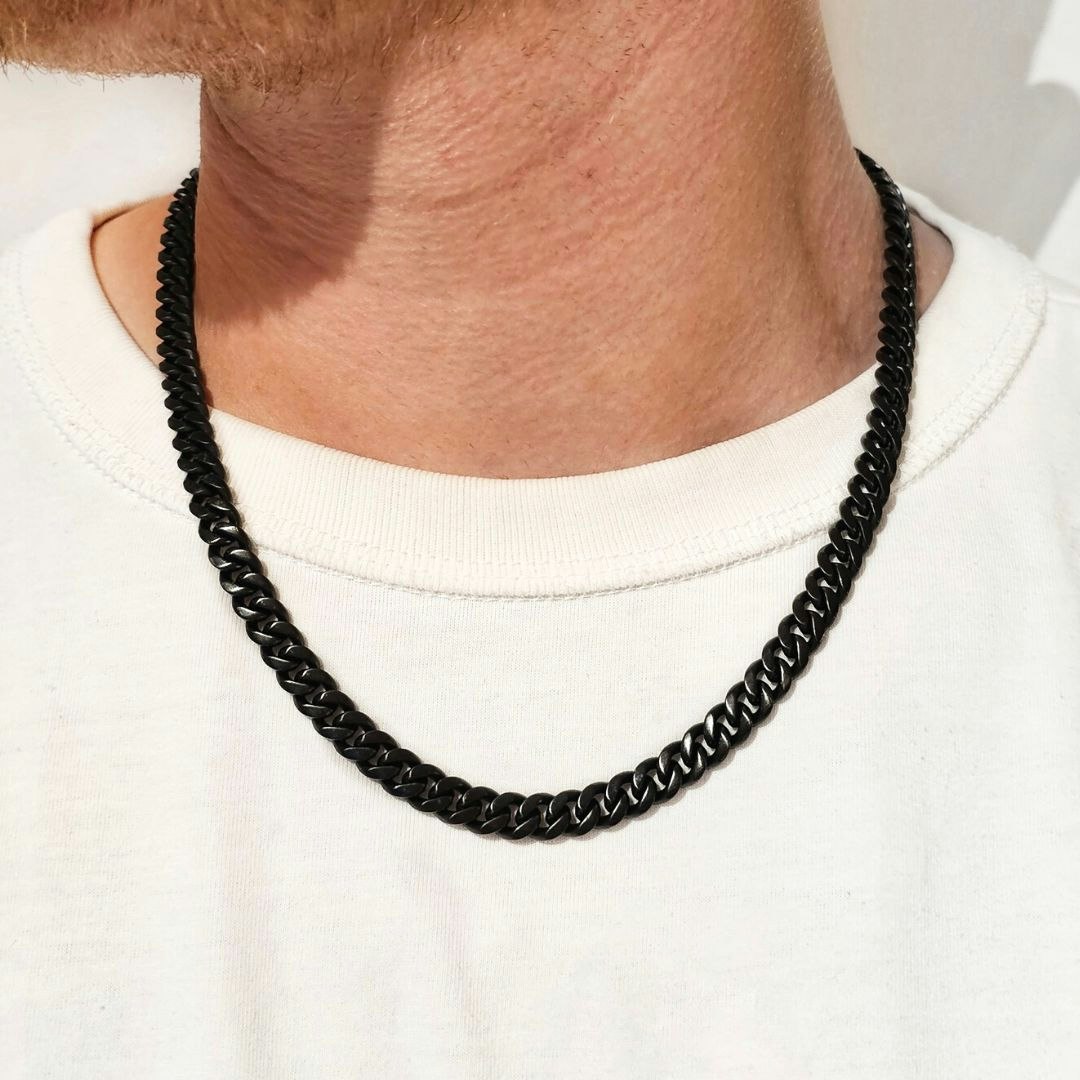 Harlow Black | Steel necklace | 8 mm