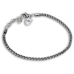 Silver Bracelet | Oxidized Braid | 3 mm