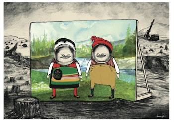 Fjällen är fond till det här
