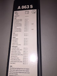 TORKARBLAD FRAM    VAG    A863S BOSCH