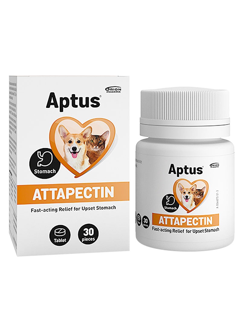 Framsidan av Aptus Attapectin 30 tabletter.