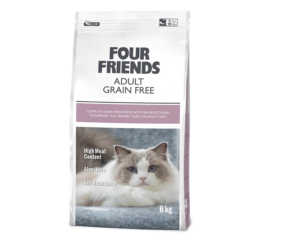 Framsidan av Four Friends Grain Free Adult 6 kg.
