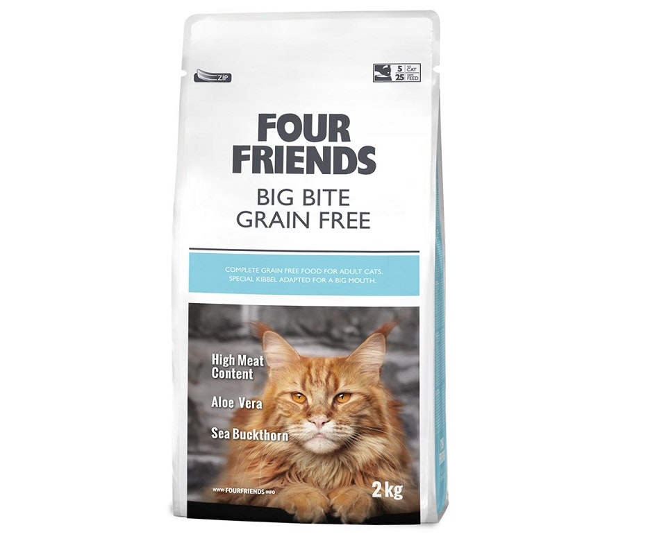 Framsidan av Four Friends Big Bite Grain Free 2 kg.