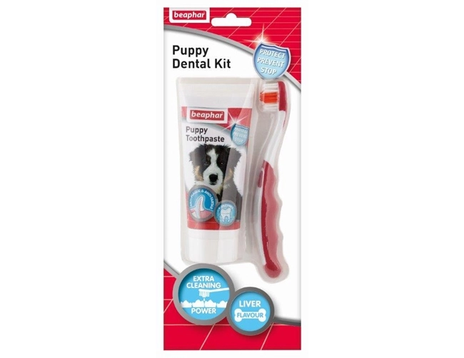 Framsidan av Beaphar Puppy Dental Kit.