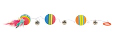 Regnbågsbollar med bjällror på gummiband 80 cm