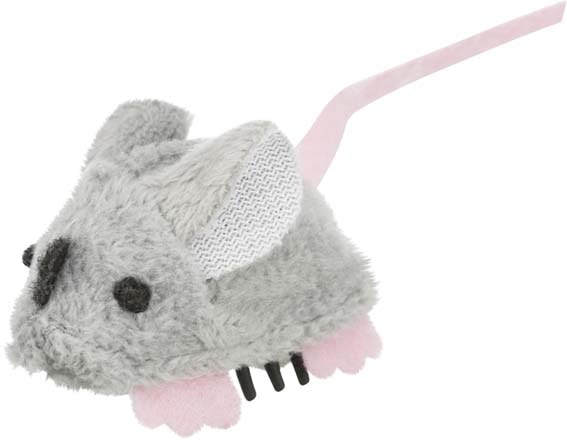 En grå springande mus. Musen har ett verklighetstroget utseende.