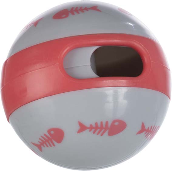 En grå aktiveringsboll med en liten öppning på framsidan.