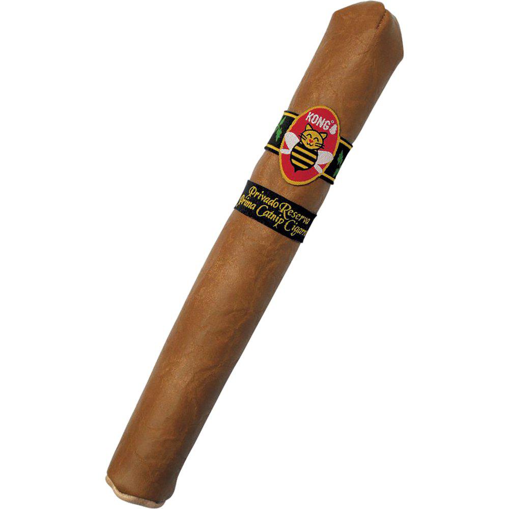 En kattleksak formad som en cigarr.