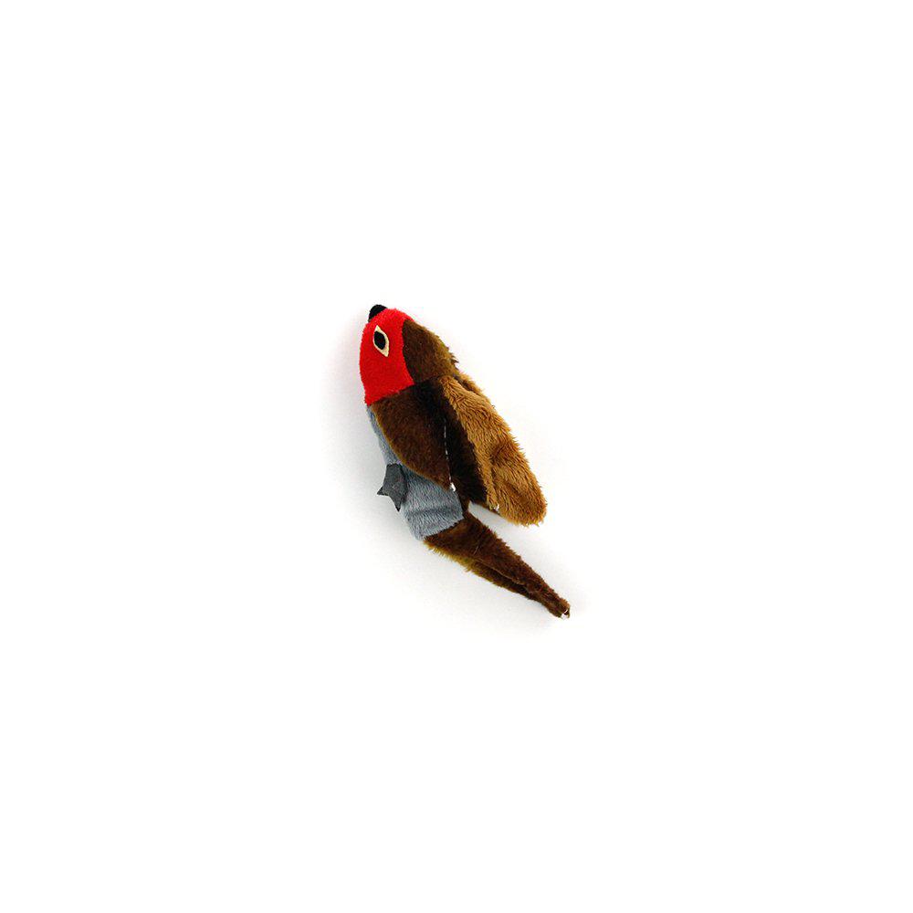 En brun och röd fågel.