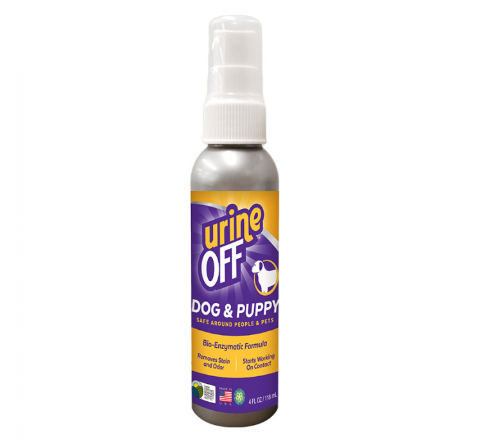 Framsidan av Urine Off Dog Spray 118 ml.