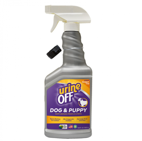 Framsidan av Urine Off Dog Spray 500 ml.