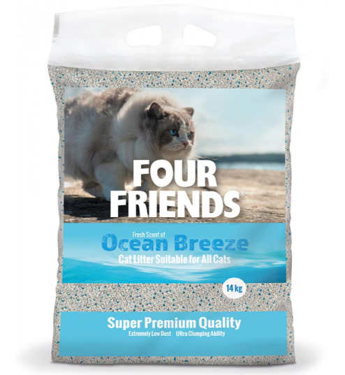 Framsidan av förpackningen för FourFriends Ocean Breeze 14 kg.