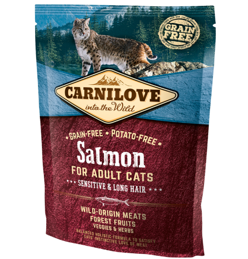 Framsidan av förpackningen för Carnilove Cat Salmon Adult - 400 gram.