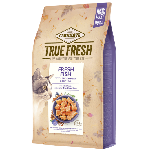 Framsidan av förpackningen för Carnilove Cat True Fresh Fish.