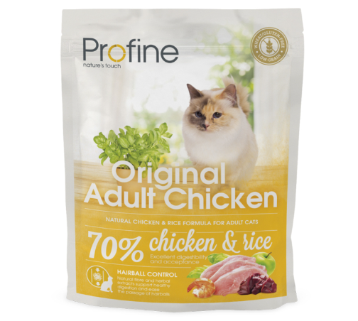 Framsidan av förpackningen för Profine Cat Original Adult Chicken - 300 gram.