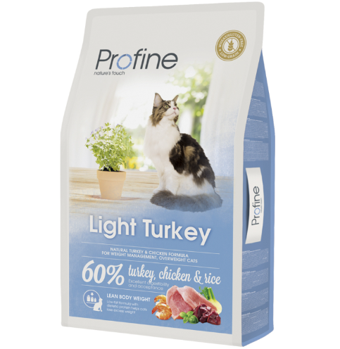 Framsidan av förpackningen för Profine Cat Light Turkey.