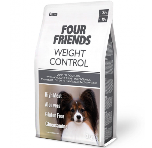 Framsidan av förpackningen för Four Friends Weight Control - 3 kg.