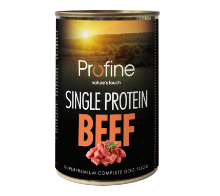 Framsidan av förpackningen för Profine Dog Single protein Beef - 400 gram.