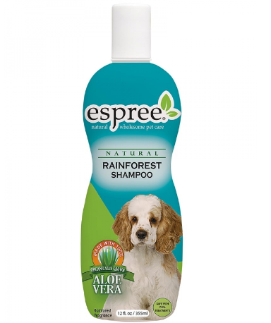 Framsidan av förpackningen för Espree Rainforest Shampoo - 355 ml.