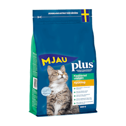 Mjau Plus+ torrfoder för kastrerad utekatt- kyckling - 800g