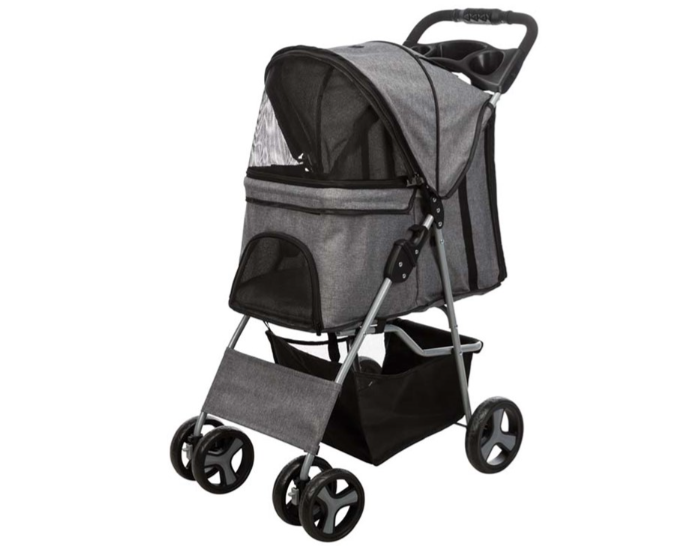 Djurvagn, hopfällbar, upp till 11 kg, 47×h100×80 cm
