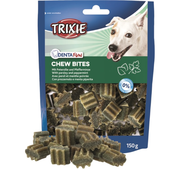 Framsidan av förpackningen för Denta Fun Chew Bites.