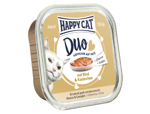 HappyCat Minkas Duo Paté oxkött & kanin - 10x100 g