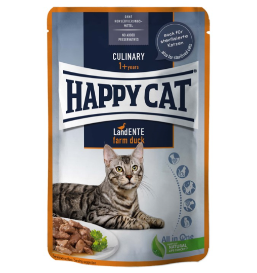 HappyCat våt/sås - anka - 23x85 g