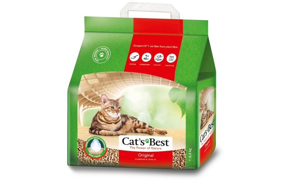 Framsidan av förpackningen av Cat's Best Original - 2,1 kg.