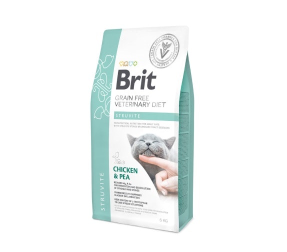 Framsidan av Brit Veterinary Cat Struvite Chicken & Pea - 2 kg.