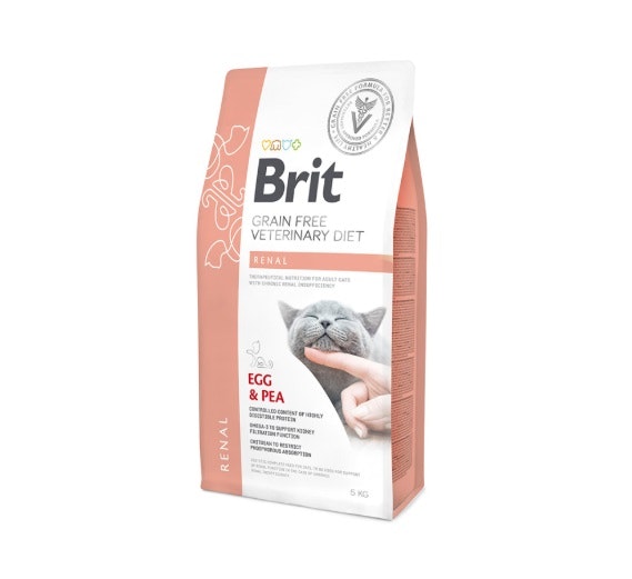 Framsidan av Brit Veterinary Cat Renal Egg & Pea - 2 kg.