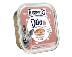 HappyCat Minkas Duo Paté fågel & oxkött - 64x100 g