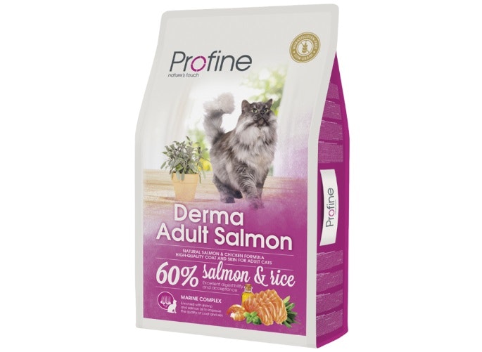 Framsidan av Profine Cat Derma Adult Salmon.