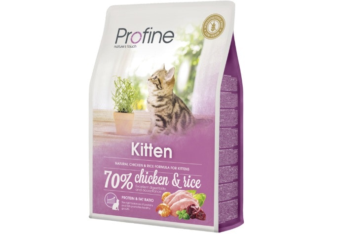 Framsidan av Profine Kitten Chicken & Rice.