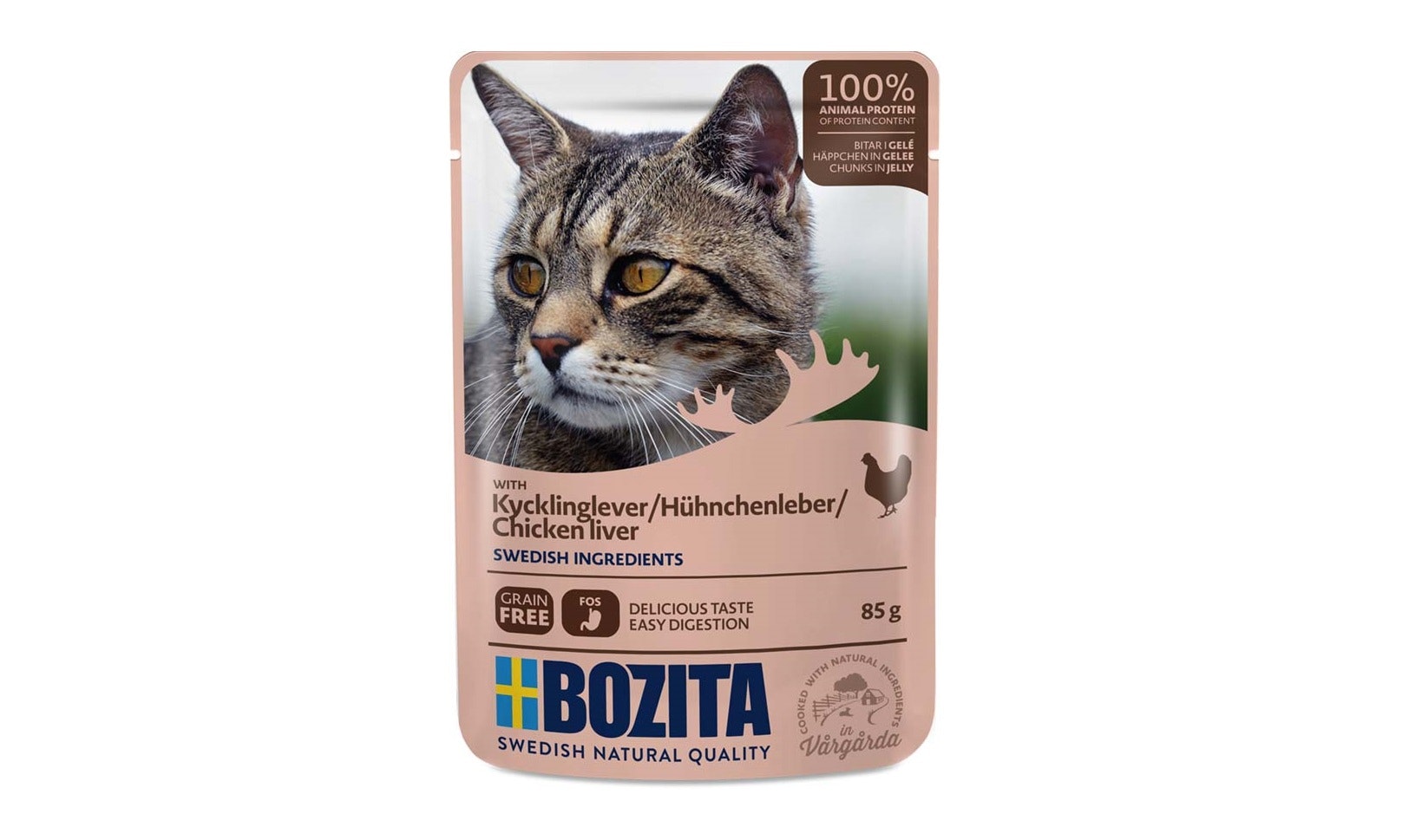 Framsidan av Bozita Katt Kycklinglever i Gelé.