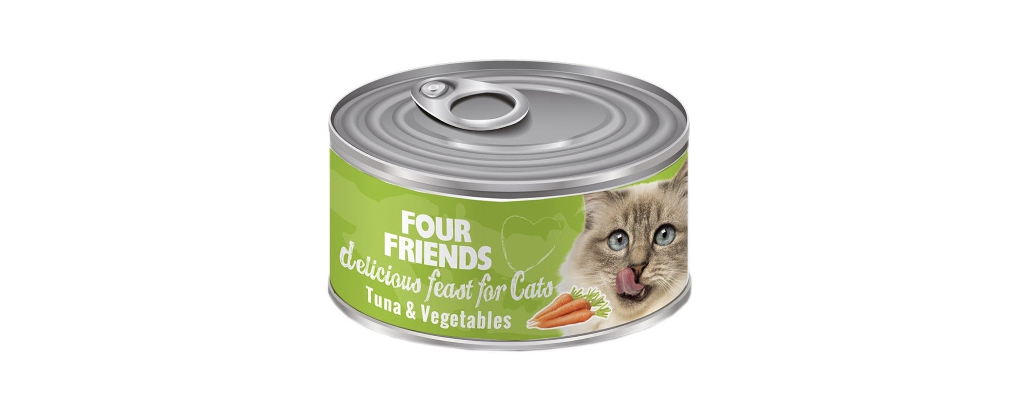 Framsidan av FourFriends tonfisk och grönsaker.